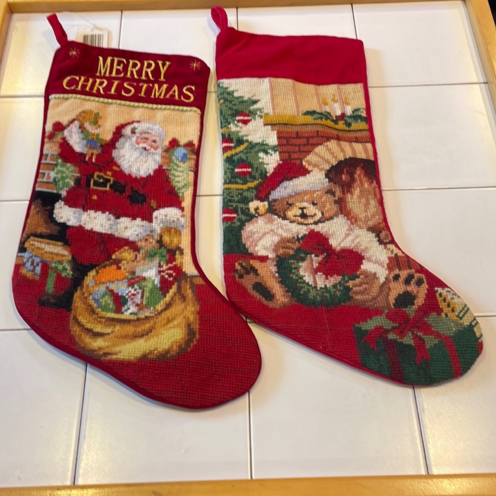 Needle point Holiday stockings❤️♥️
